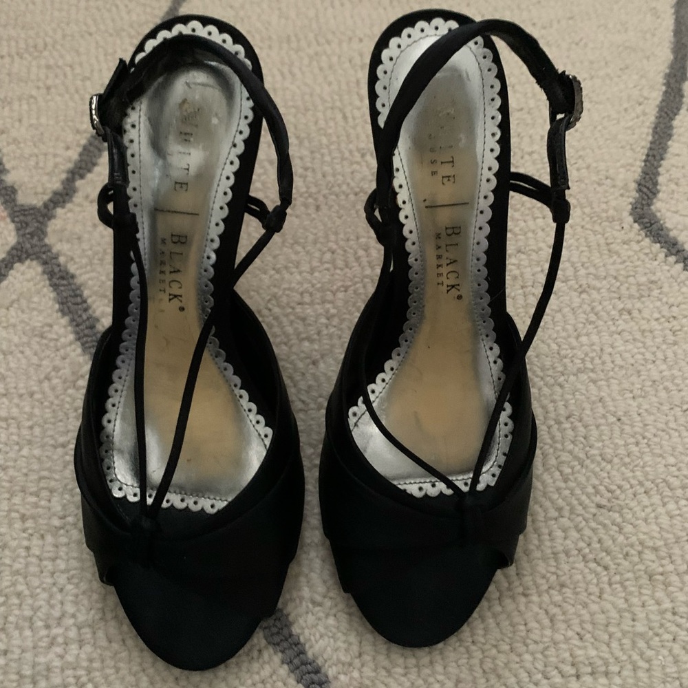 White House black market satin heels